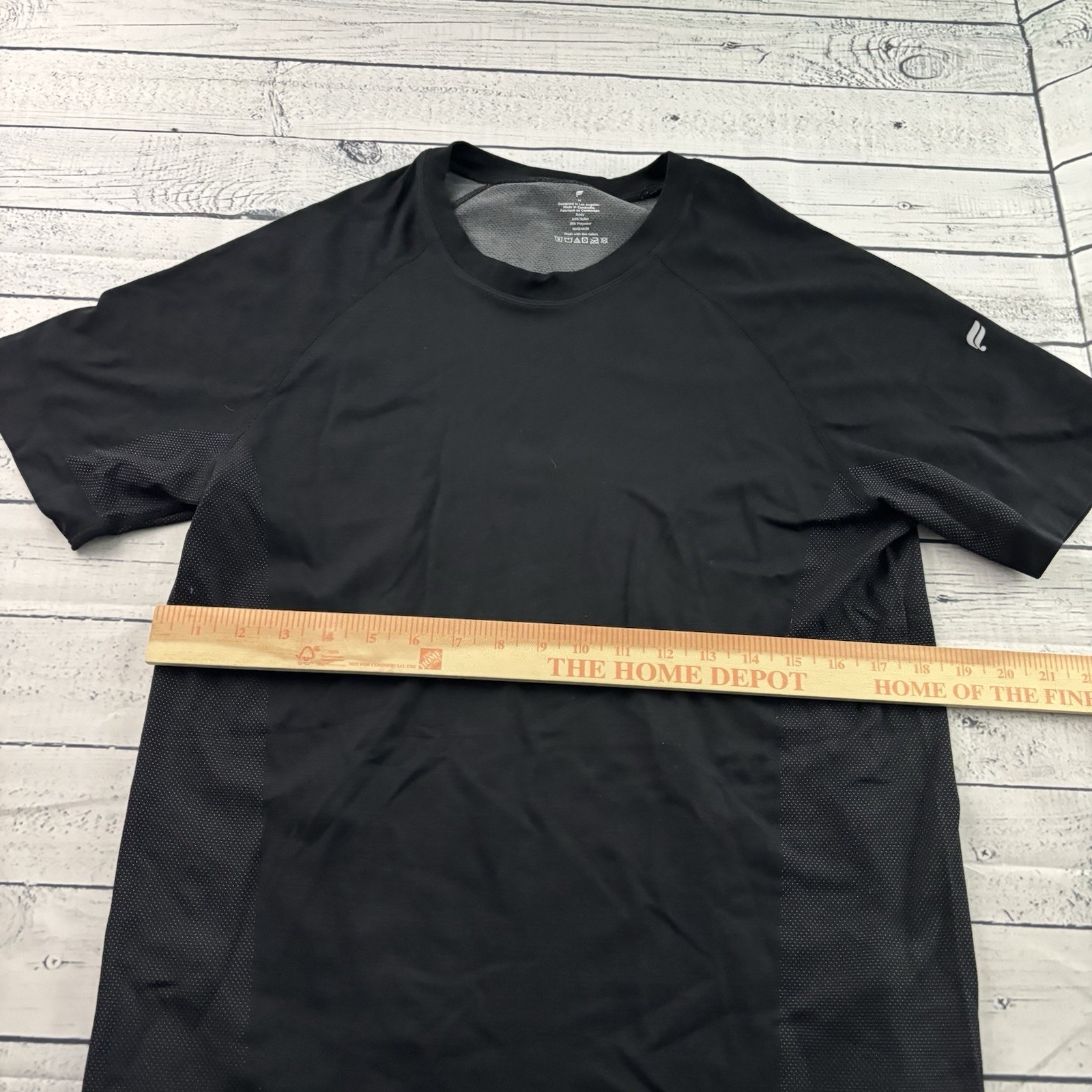 Fabletics Short Sleeve Nylon Poly Athletic T Shirt Men’s Medium Black