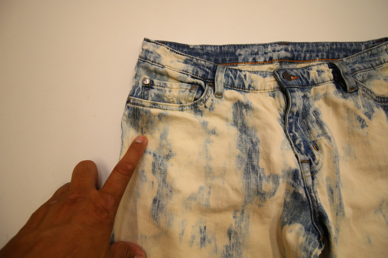 Denim & Supply Ralph Lauren Bleached Skinny Jeans Womens 32 34″Waist STAINS READ