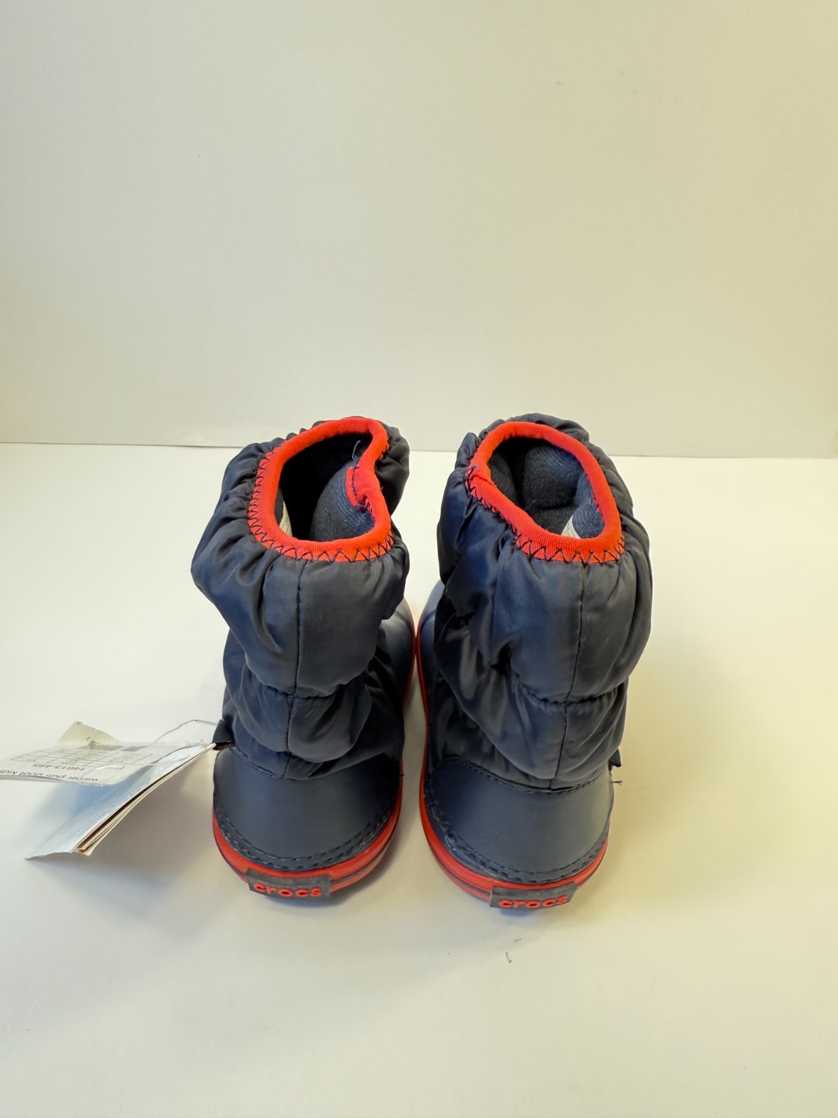 9.1 Crocs Toddlers Winter Puff Boots Kids Blue/Red-US 7