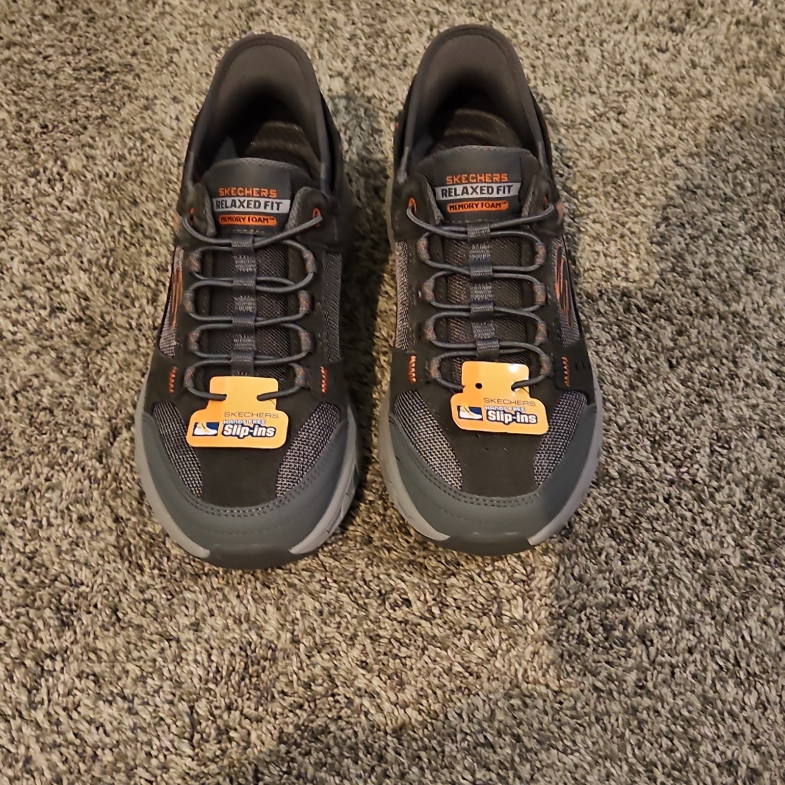Skechers Oak Canyon Consistent Winner Slip-ins Men’s 7 Memory Foam Gray/Orange