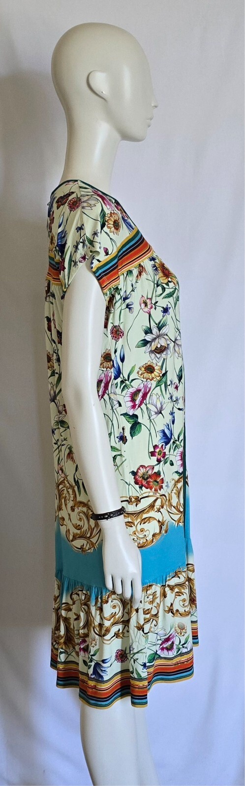 JOHNNY WAS XS 95% VISCOSE 5% SPANDEX MULTI COLOR DRESS