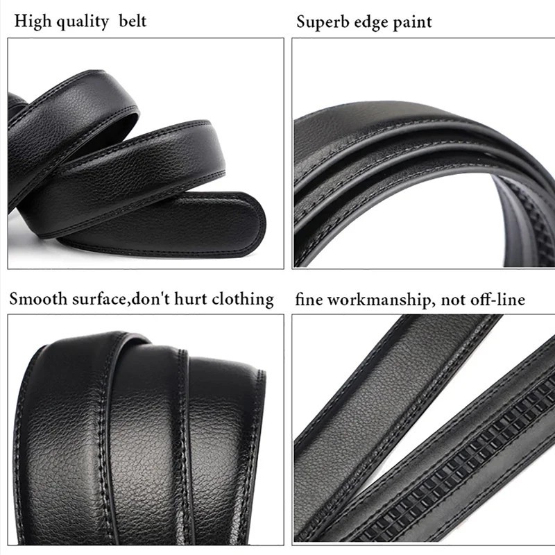 Microfiber Leather Mens Ratchet Belt Belts For Men Adjustable Automatic Buckle