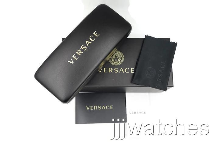 New Versace Pilot Black Sunglasses Light Gold Mirror Lens VE4347 GB1/5A 56 $245