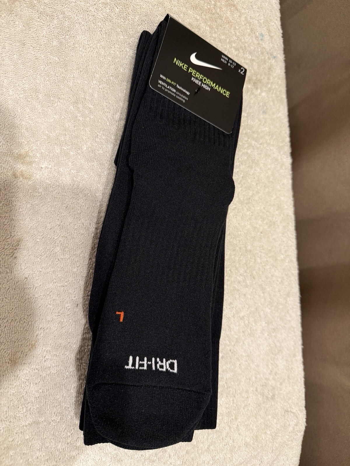 (2) Nike Men Classic II Cushioned OTC Pairs Socks Soccer Black Knee Sock