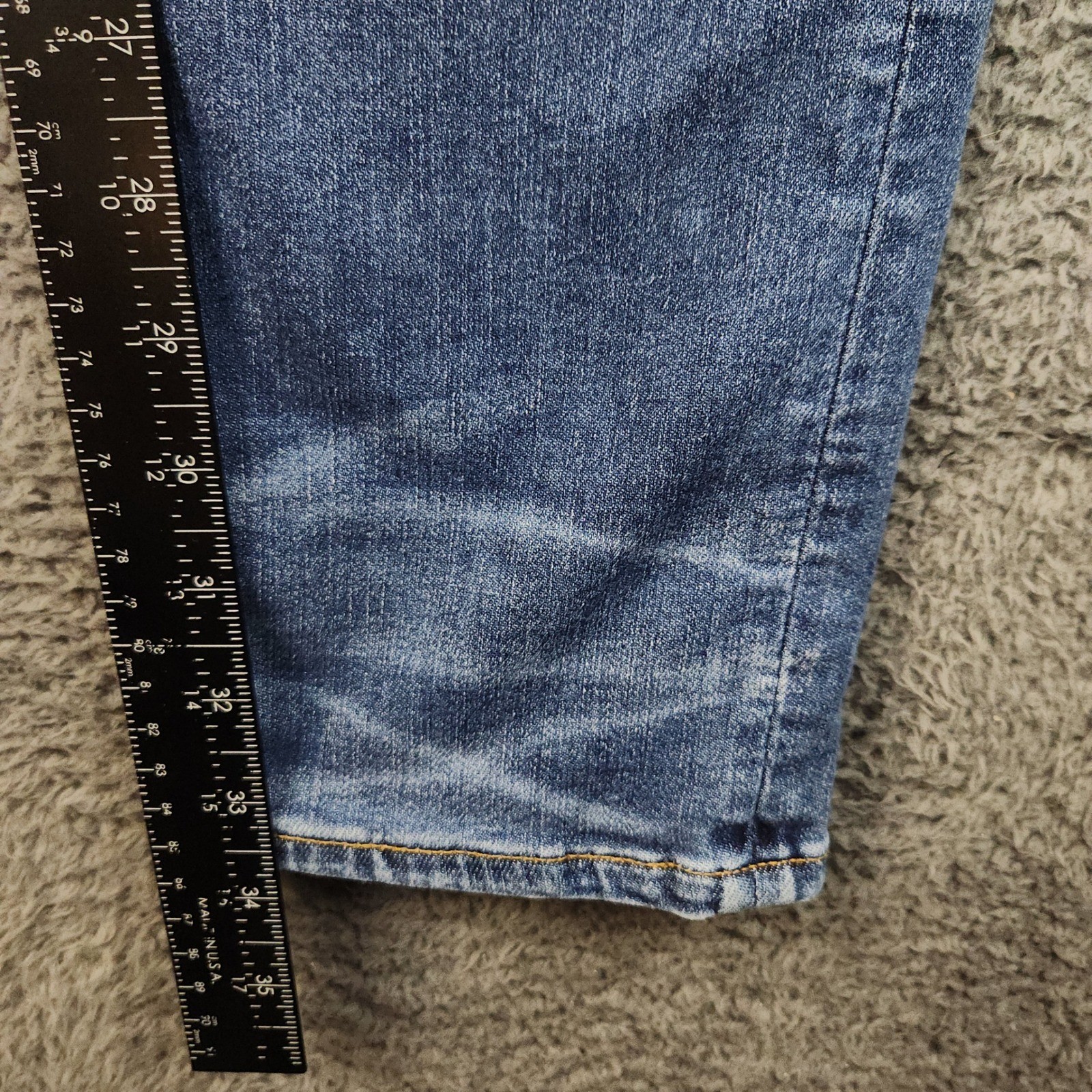 American Eagle Slim Straight Jeans Mens W32 L36 AirFlex Stretch Whiskered AE