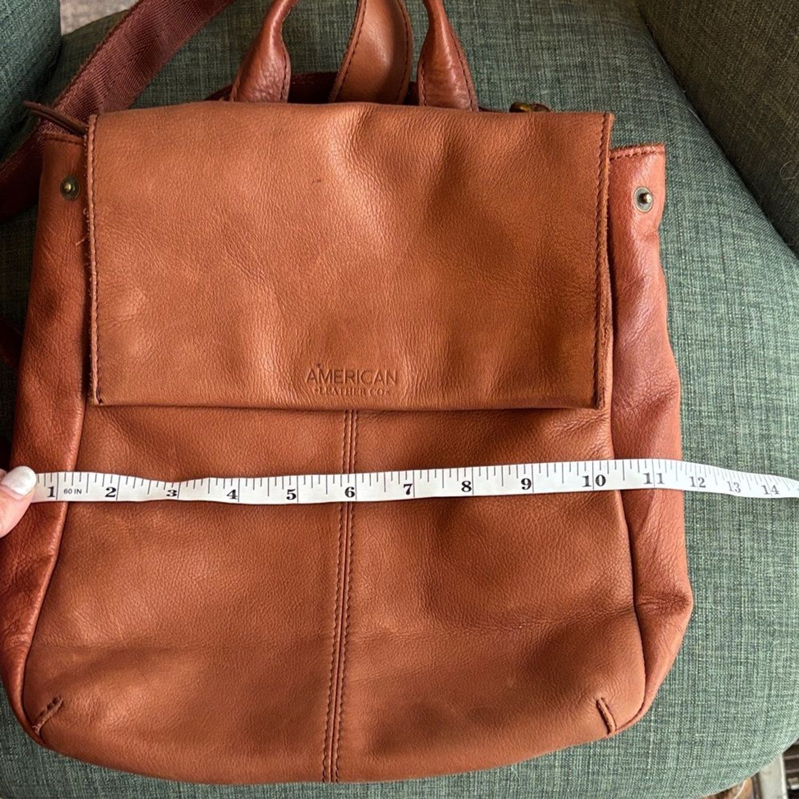 American Leather Co. brown Women backpack Bag purse neutral classic everyday GUC