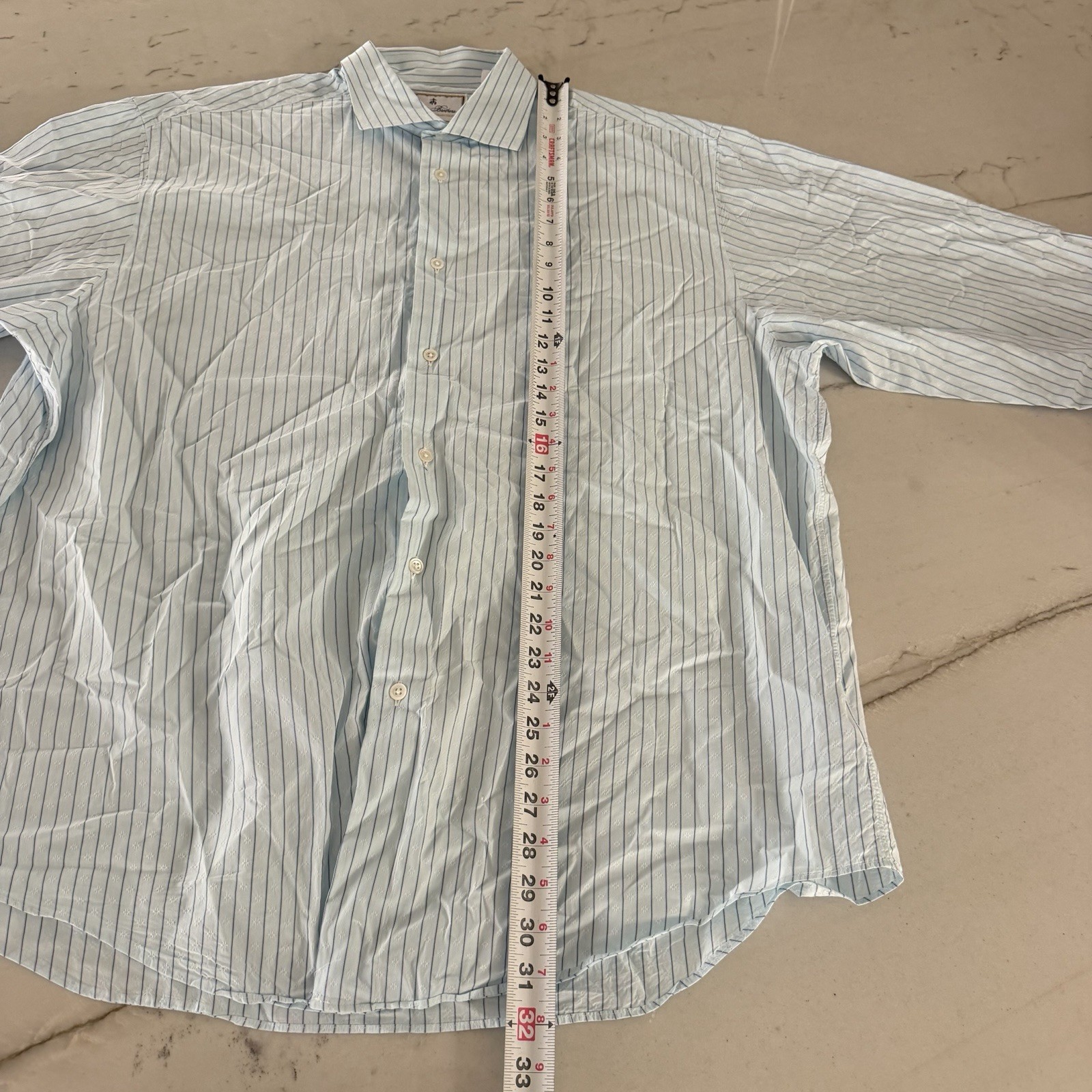 Brooks Brothers Thomas Mason Cotton Check Dress Shirt XL Made In USA Madison Fit