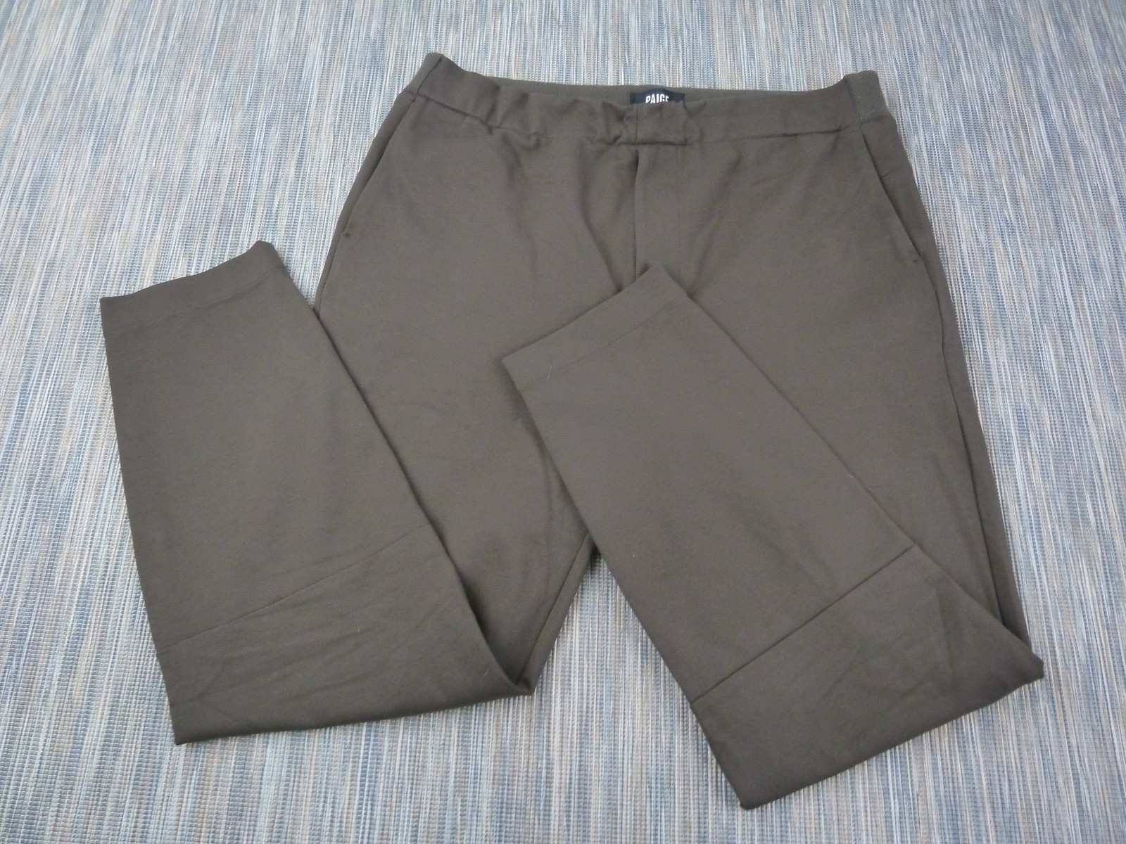 Paige Womens Large Brown Trousers Zip Closure Stretch