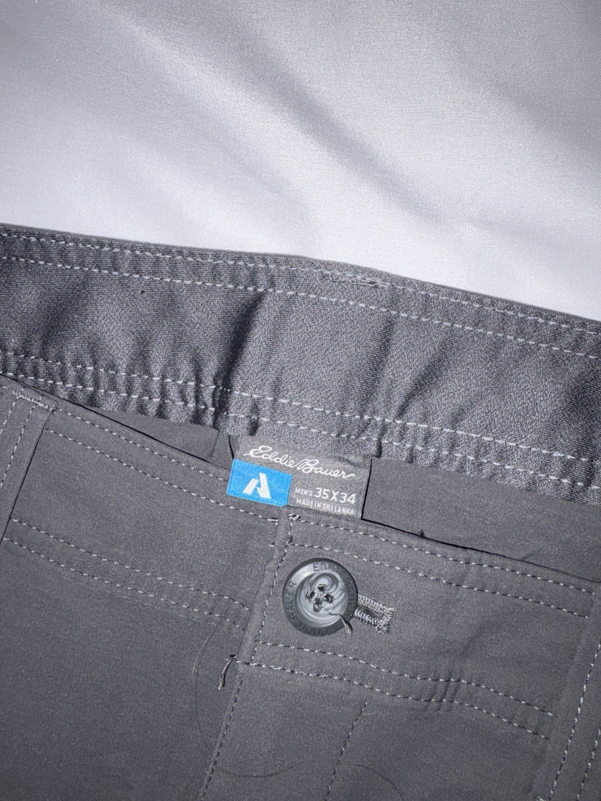 Eddie Bauer First Ascent Pants Mens 35×34 Gray Nylon Stretch Hiking Outdoor