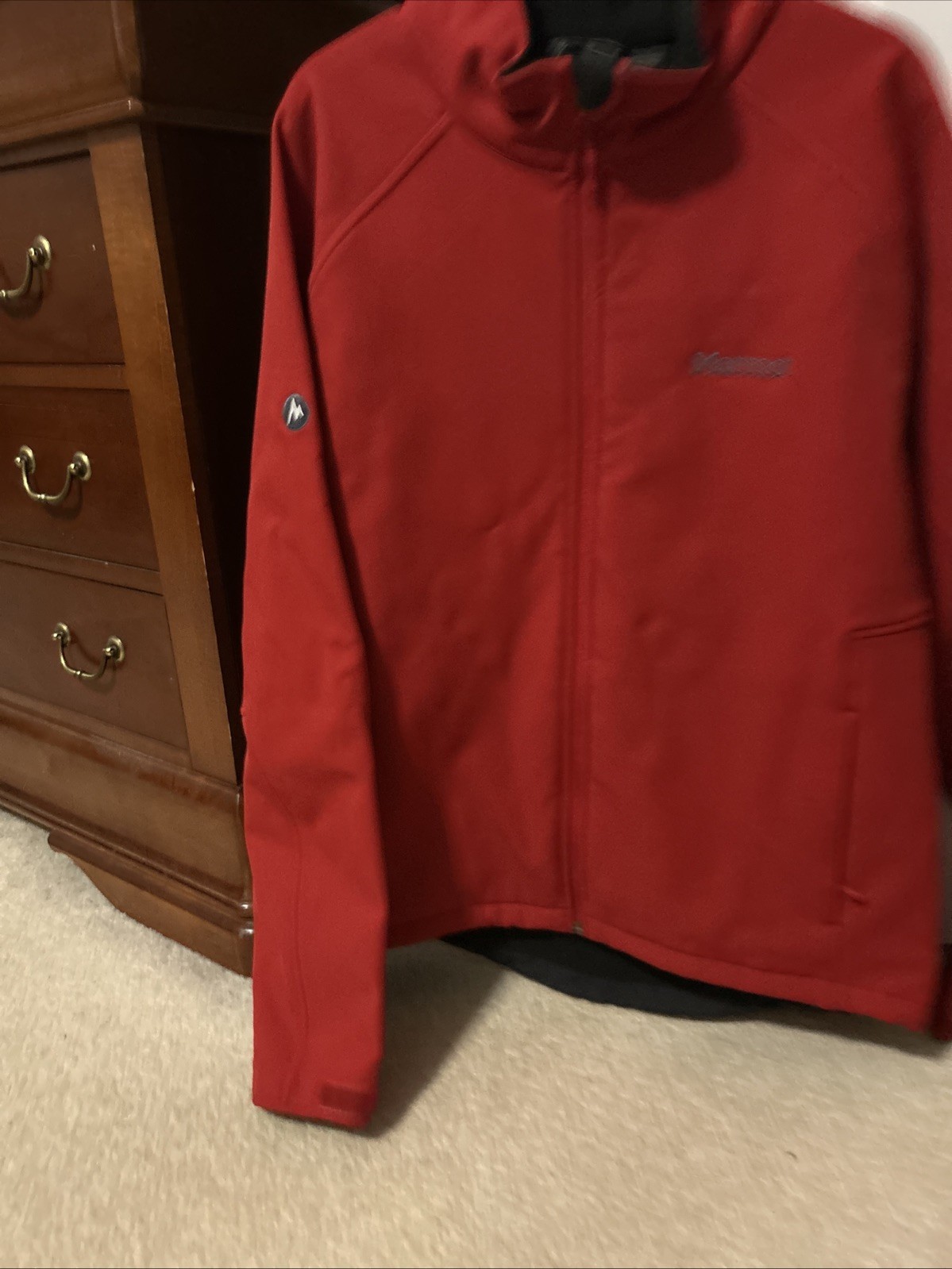 Marmot Soft Shell Full Zip Jacket Men’s XL EXTRA LARGE fleece Lining Red