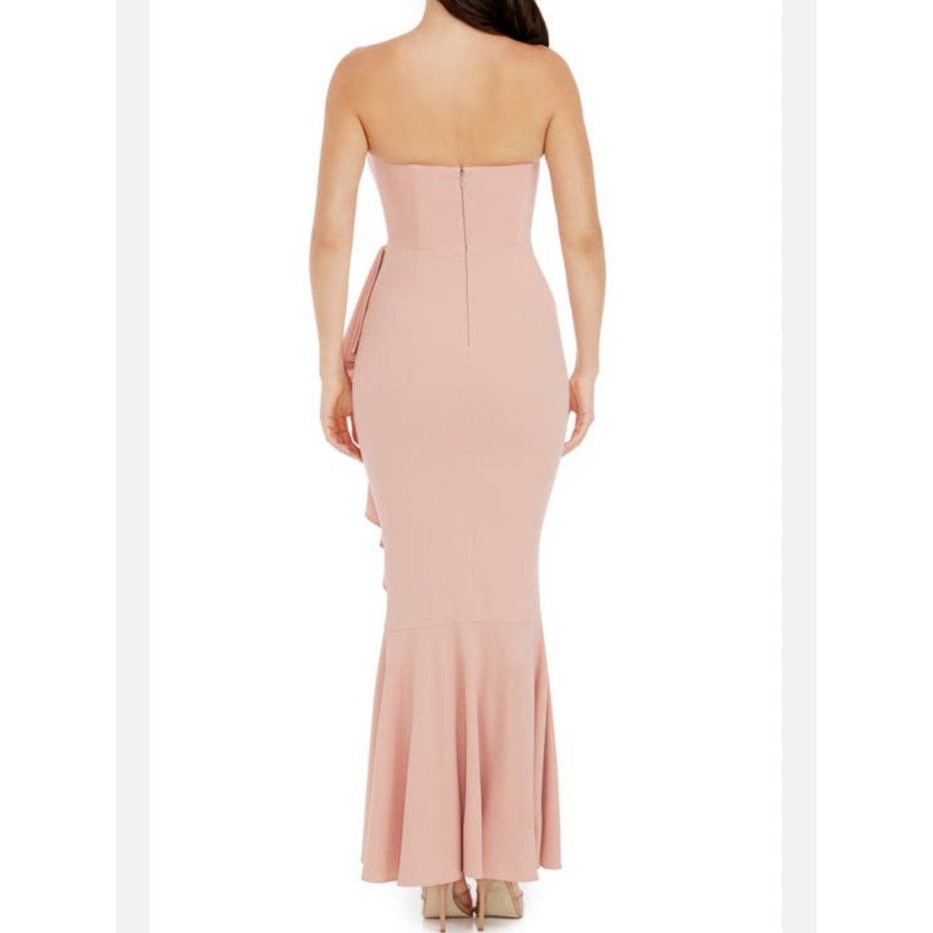 Dress the Population Paris Strapless Mermaid Maxi Dress Gown in Blush New!