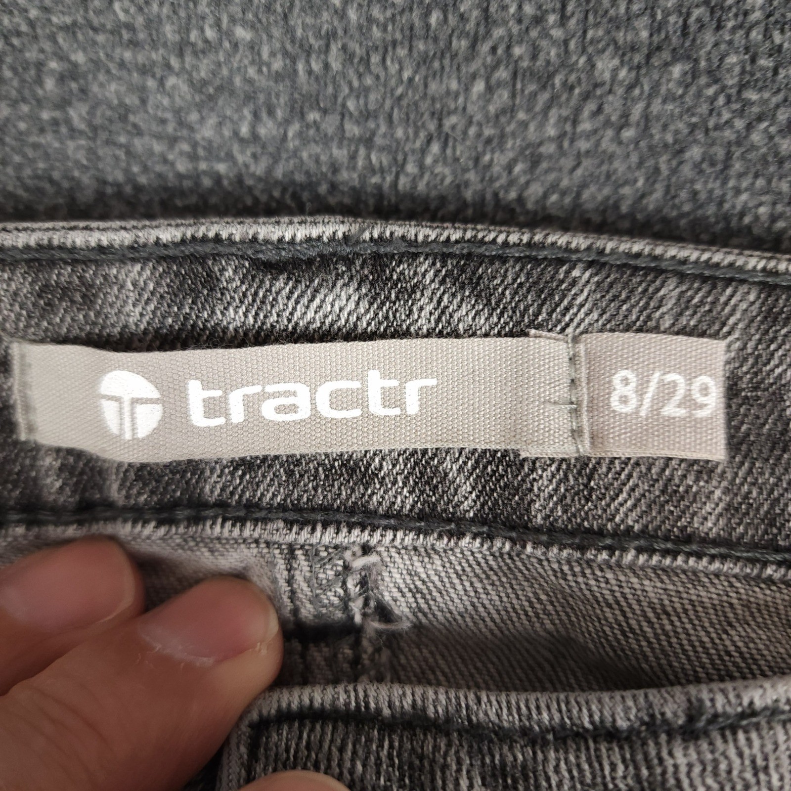 Tractr High Rise Straight Leg Patchwork Jeans Gray Size 8 29 Raw Hem