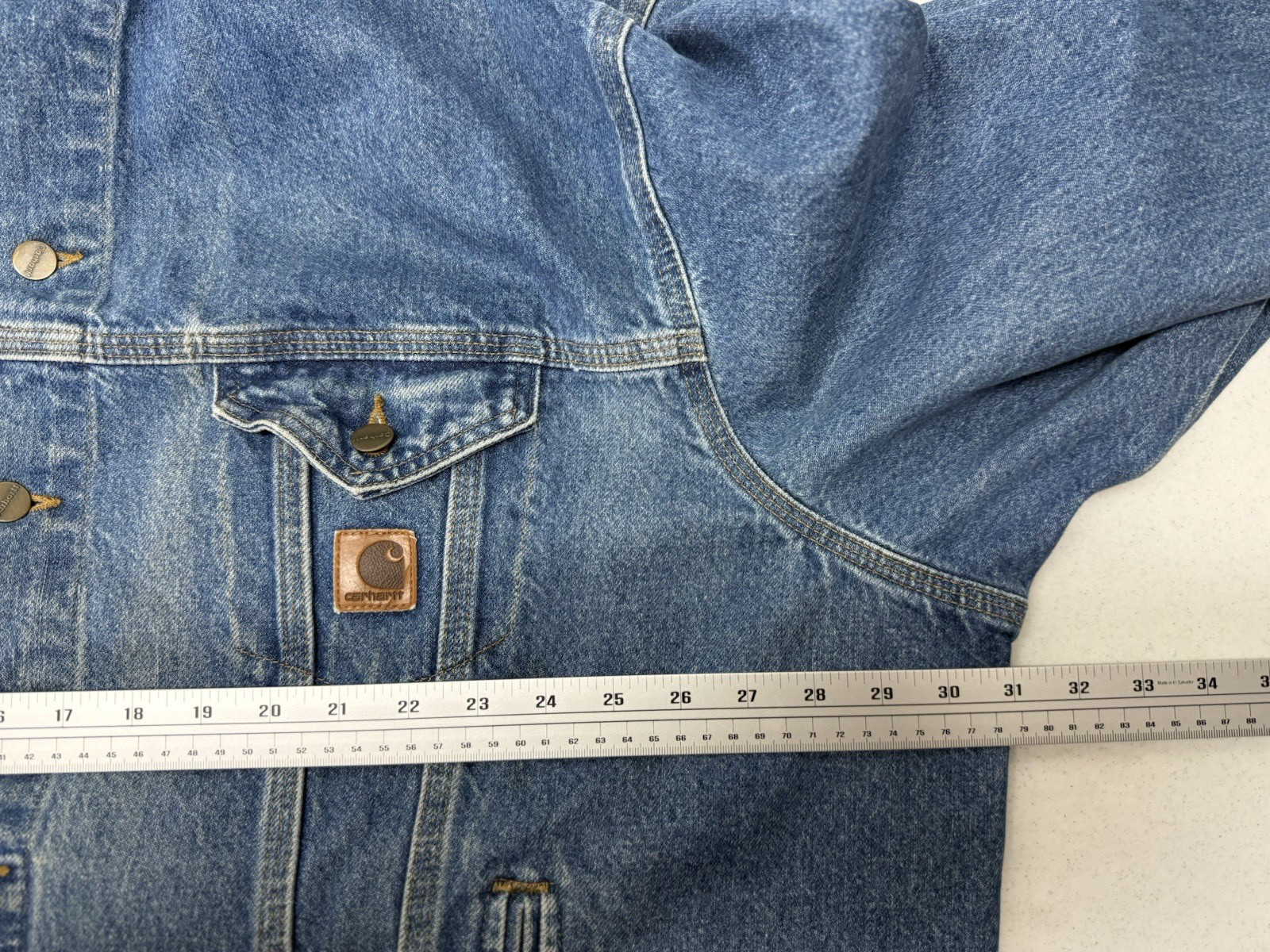 Vintage CARHARTT J12DST Mens 3XL Reg Cotton Denim Trucker Jean Jacket