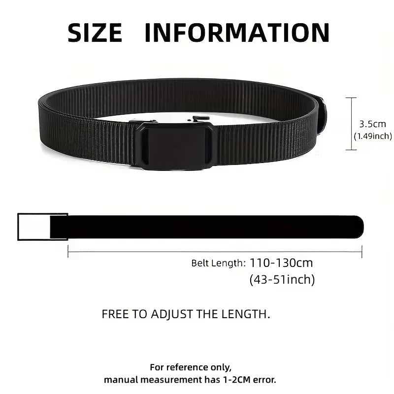 en’s Tactical Canvas Belt Auto Buckle Adjustable Outdoor Work Casual Belt