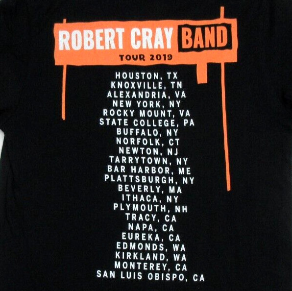 ROBERT CRAY BAND 2019 Concert Tour Date Shortsleeve Black Shirt Adult Mens Small