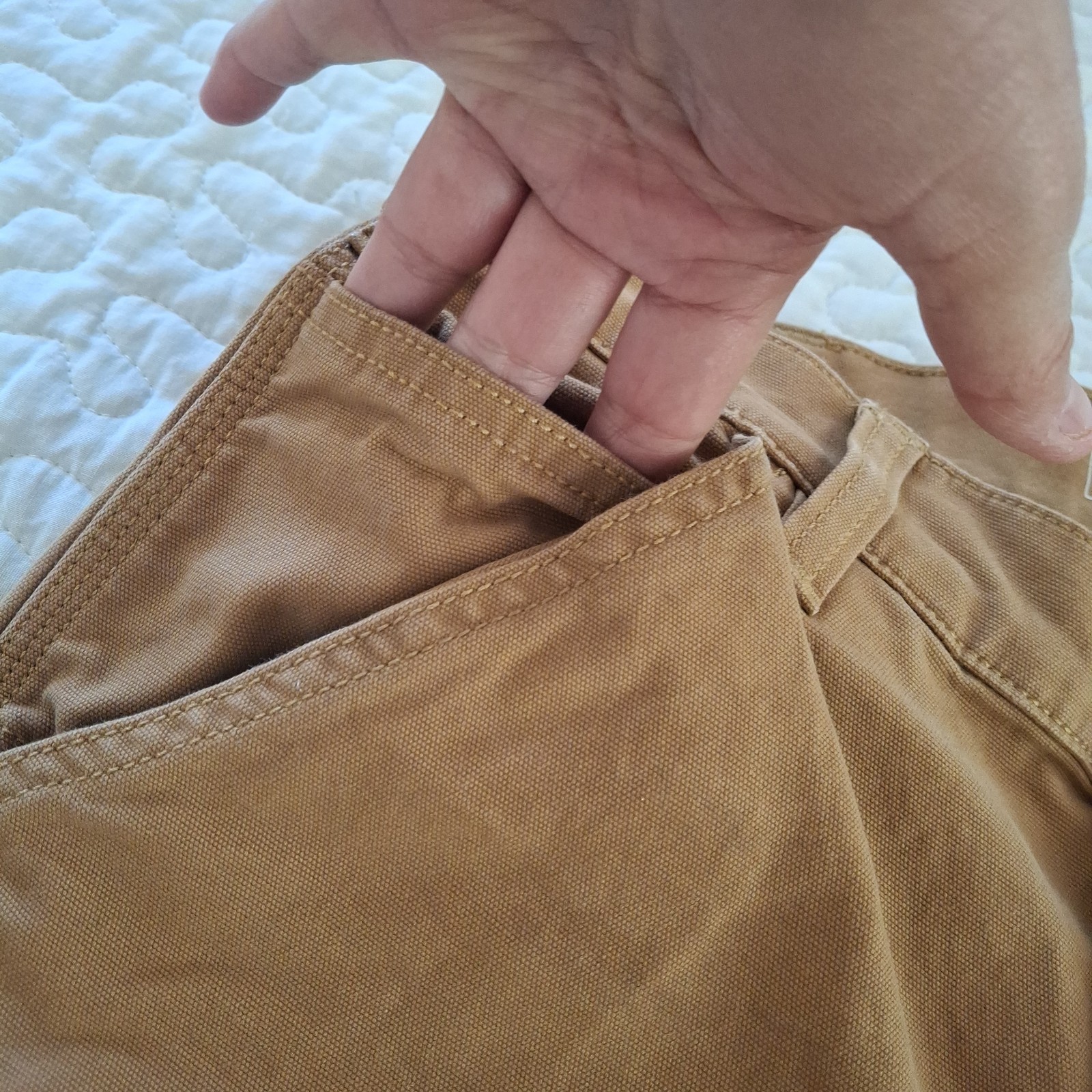 Carhartt Relaxed Straight Double Front Canvas Brown Workwear Pants Men 30×32