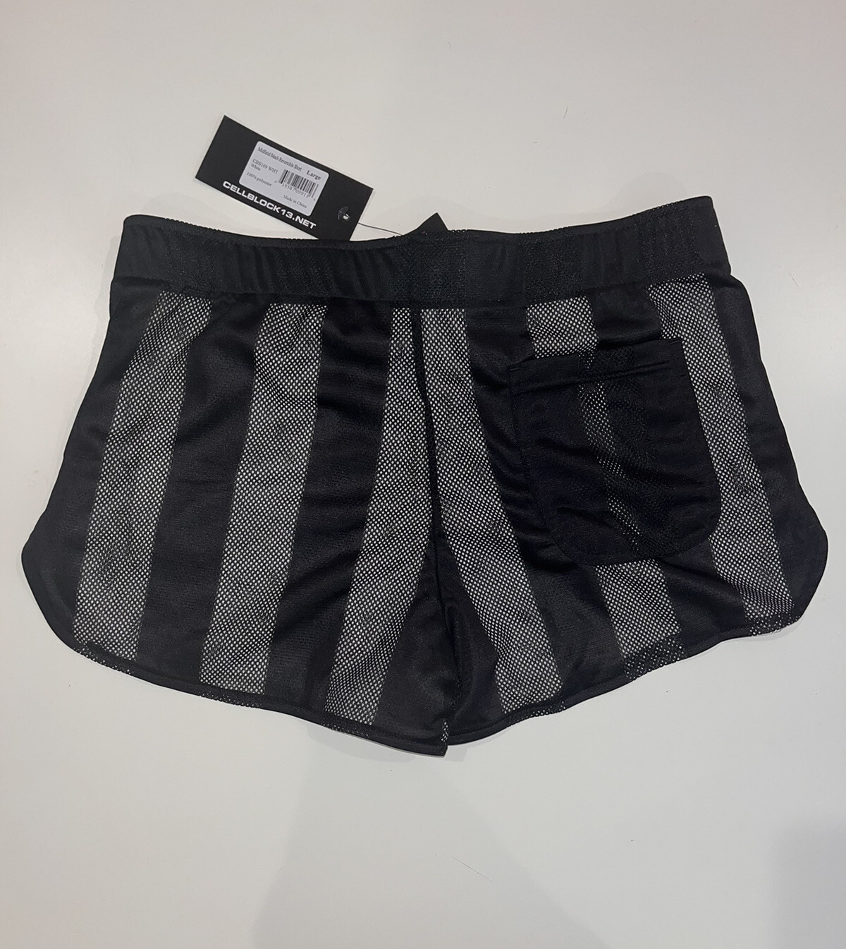 CELLBLOCK 13 White & Black Midfield Mesh Reversible Short Cell Block 13 Large