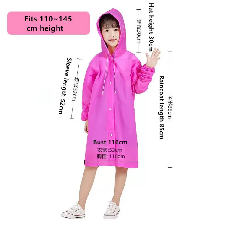 Adult Waterproof Hooded Raincoat Jacket Rain Coat Poncho Rainwear Outdoor Hiking