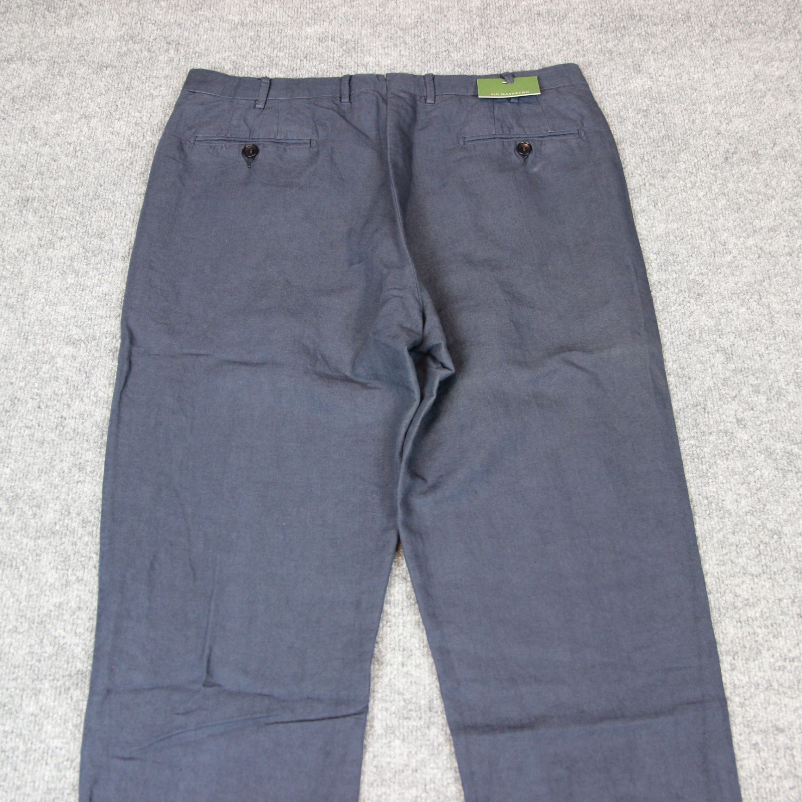 Sid Mashburn Pants Men’s 34X36 Blue Unhemmed Garment Dyed Sport Trousers *FLAW