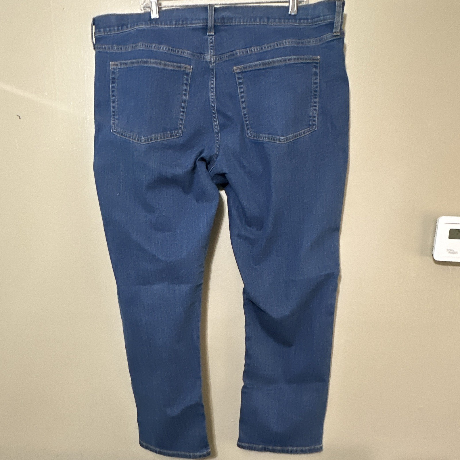 George Men’s Blue Denim Jeans Regular Fit Straight Leg Mid Rise Zip 5-Pocket