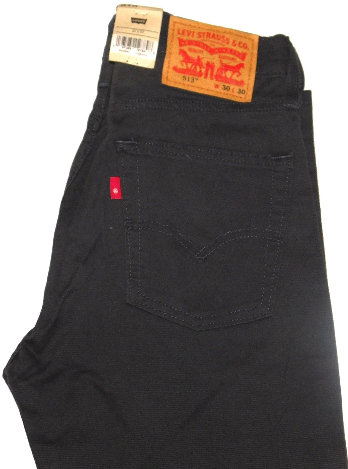 LEVIS 513 Slim Straight Jeans Stretch Slim Thru Seat & Thigh Midrise Grey Twill