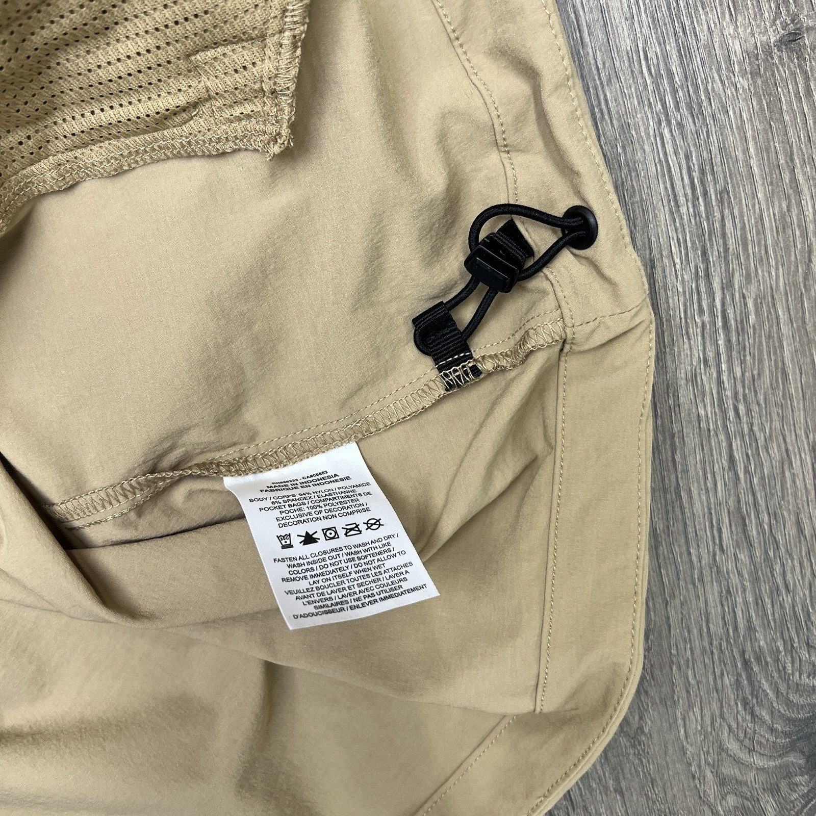 Nike Tech Woven Jacket Large Mens Parachute Beige Black Full Zip Hoodie $130