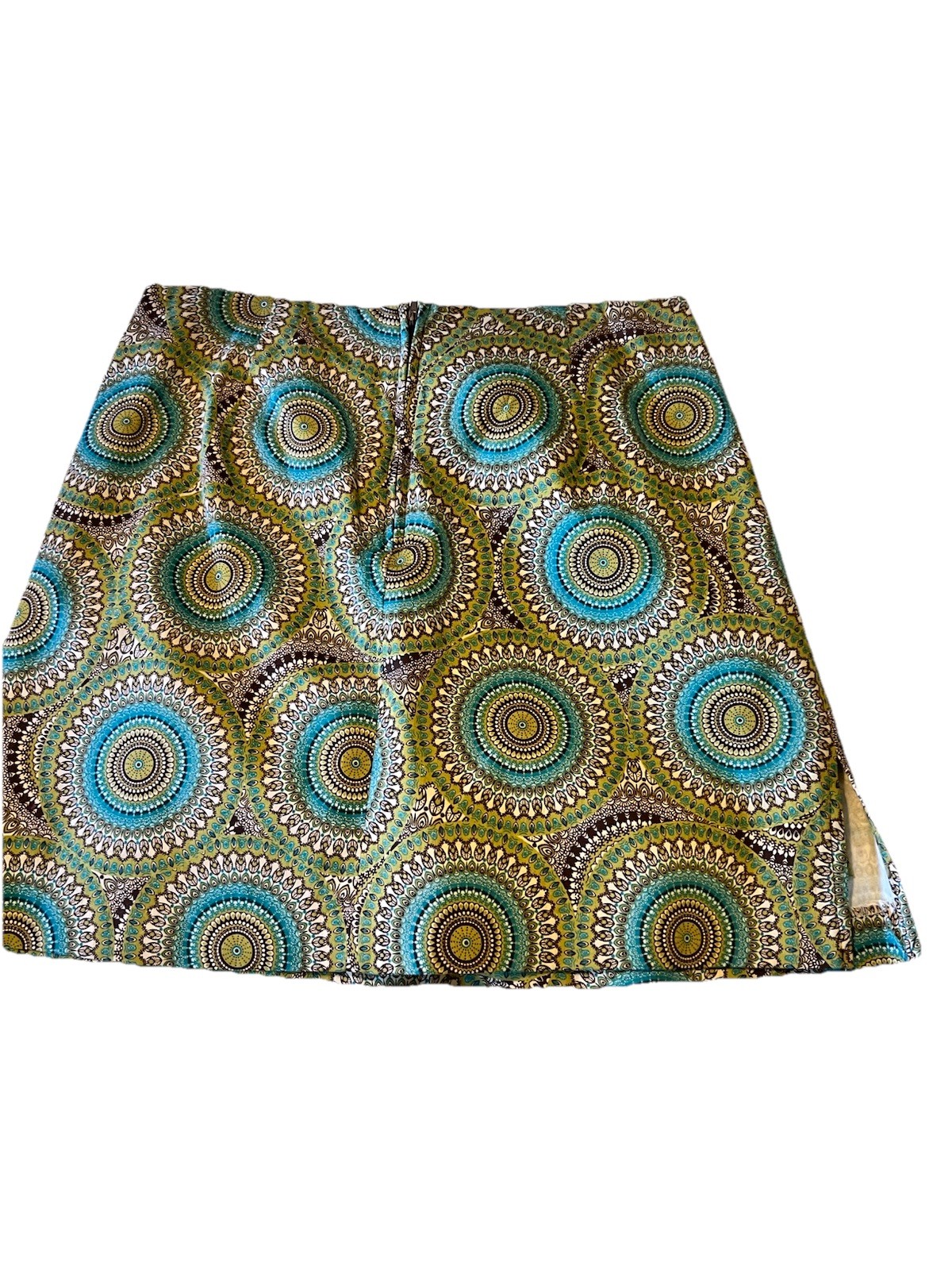 Bamboo Traders Skort Vibrant Boho Mandela Print Size 6 Blue, Green, Brown