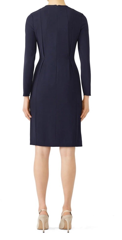 LK Bennett Dr Jessica Dress Navy Blue Classic Seamed Sheath Size 16 EUC $545