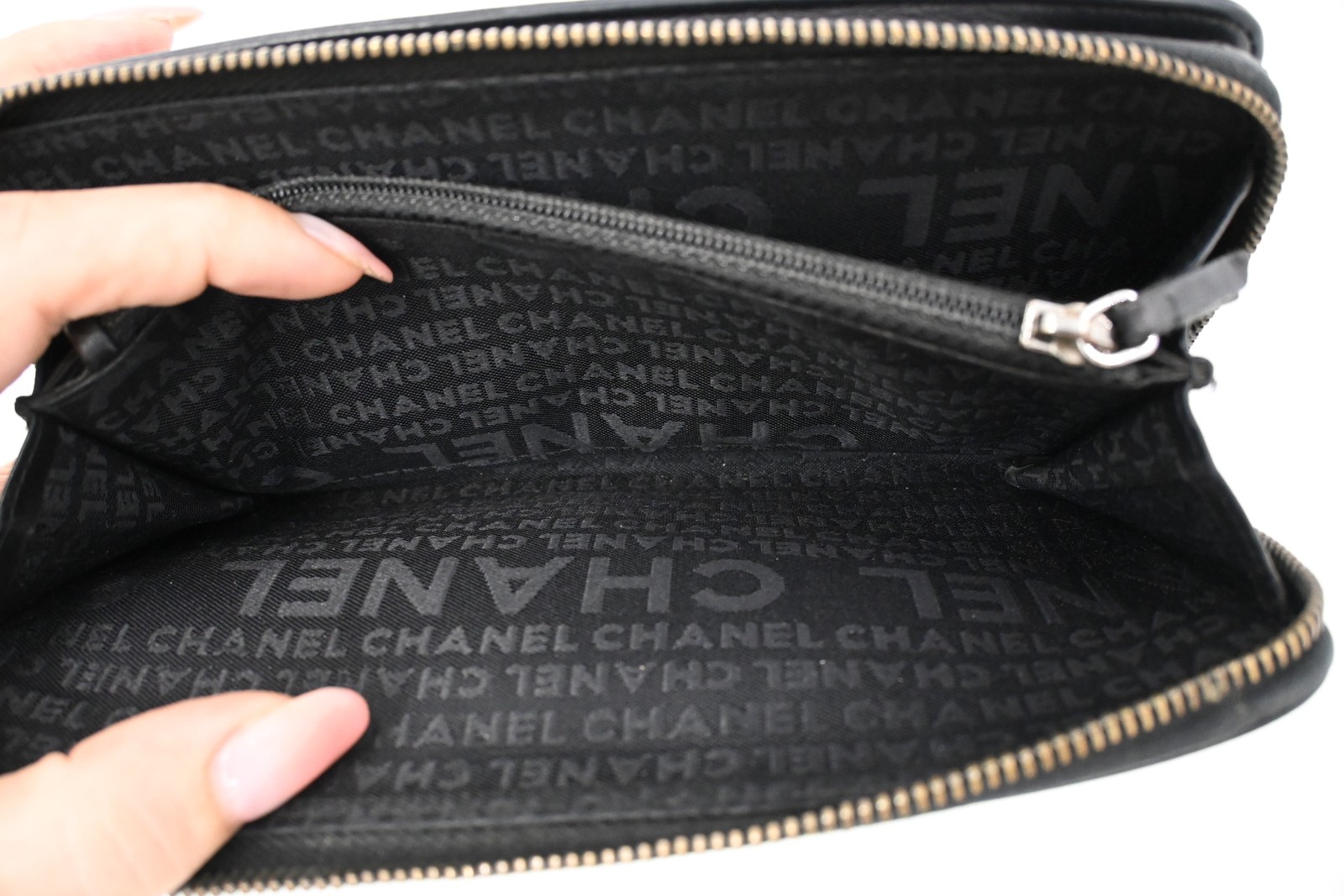 Authentic Chanel Matelassé Purse, Black Leather