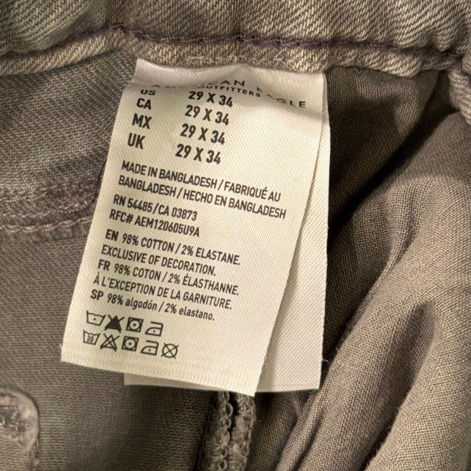 American Eagle Next Level Flex Slim Fit Jeans Mens 29×34 Gray Denim NWT Pants