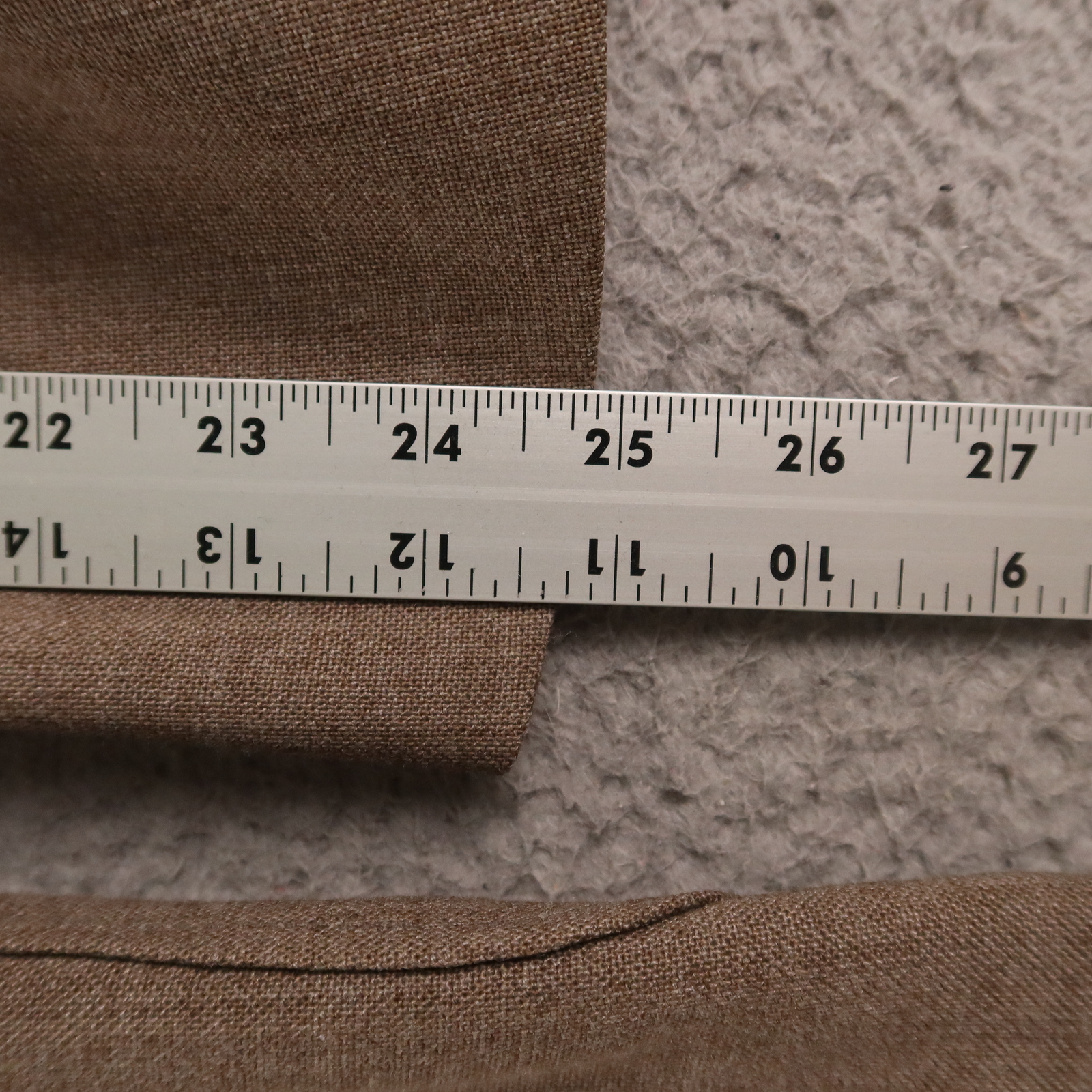 VTG Hopsack Jacket M Brown Polyester Wool Blazer Patch Pocket Crested Button 40R