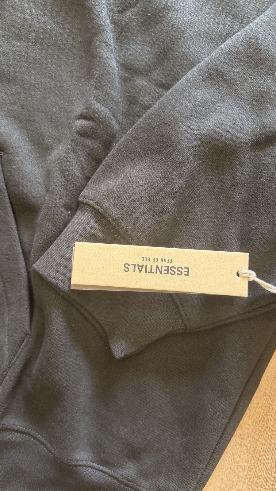 Fear of God Essentials Black Stretch Limo Hoodie Size M