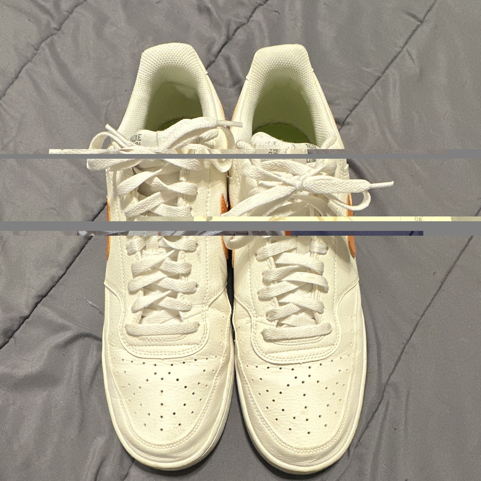 Nike Court Vision Men’s Low-Top Lace-Up Athletic Sneaker White/Orange