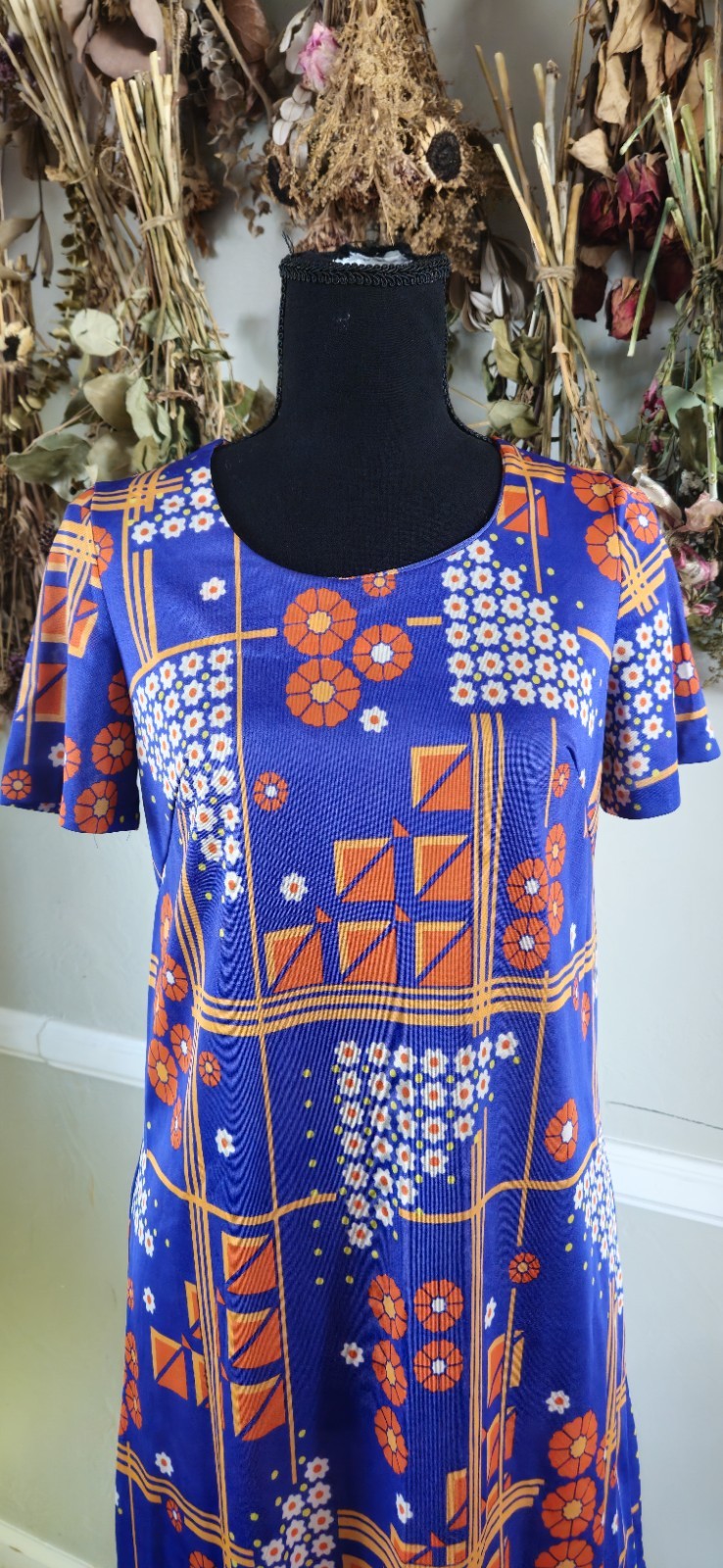 Vintage Matchmates Graphic Print House Dress As Pictured