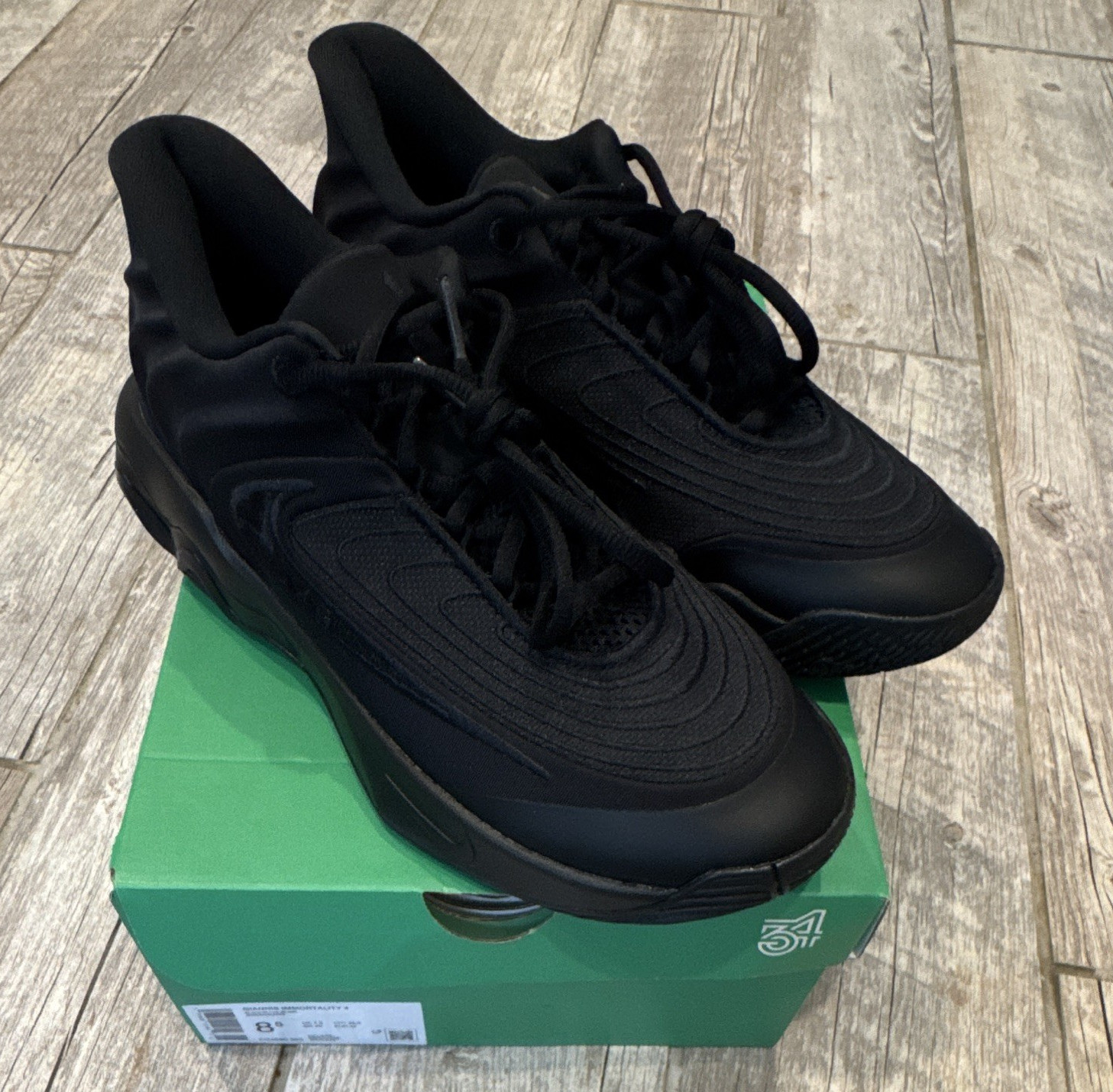 Nike Giannis Immortality 4 Triple Black Low Top Basketball Shoes FQ3680-003
