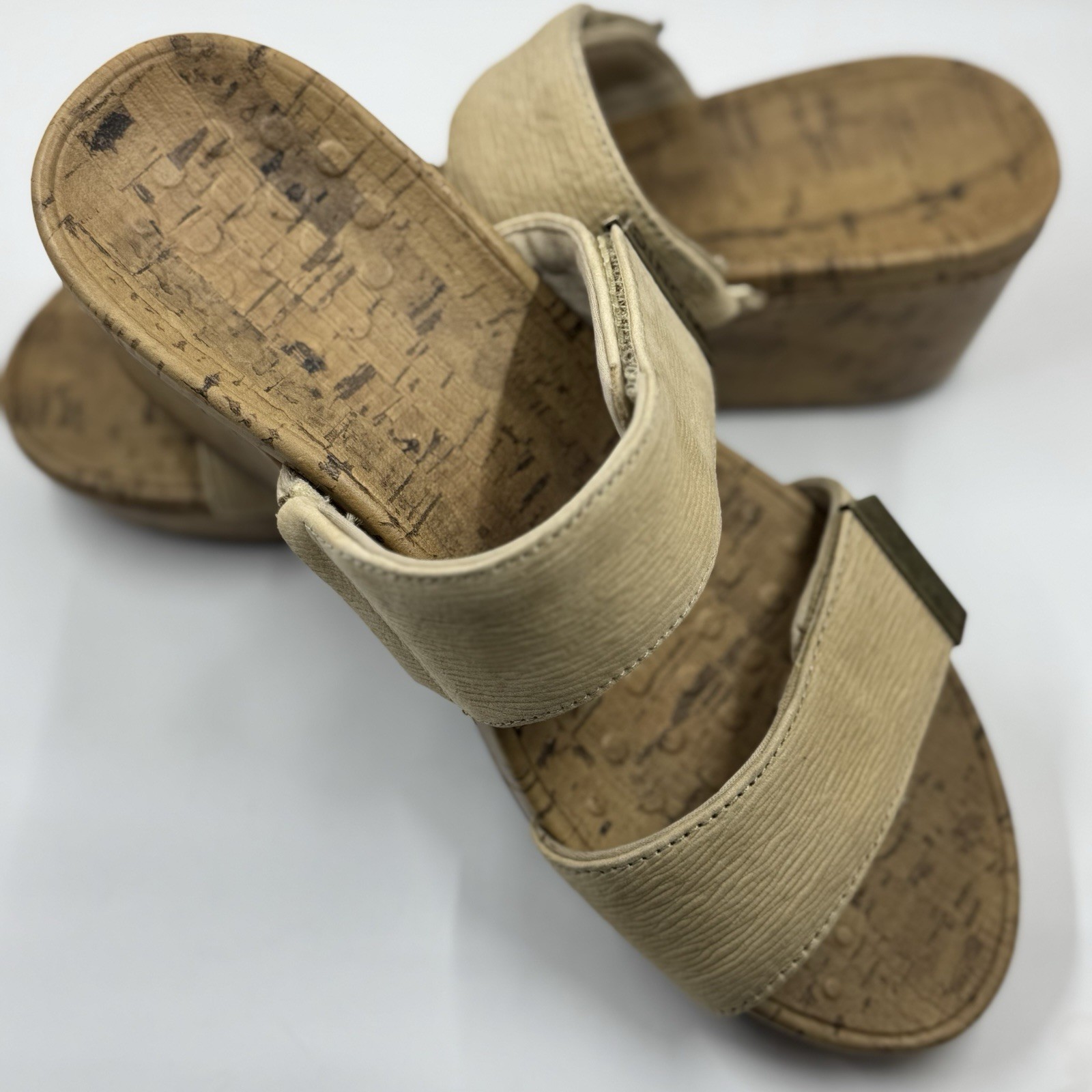 Vionic Womens Pepper Wedge Sandals Comfort Cork Footbed – US 8/EU 39 Tan