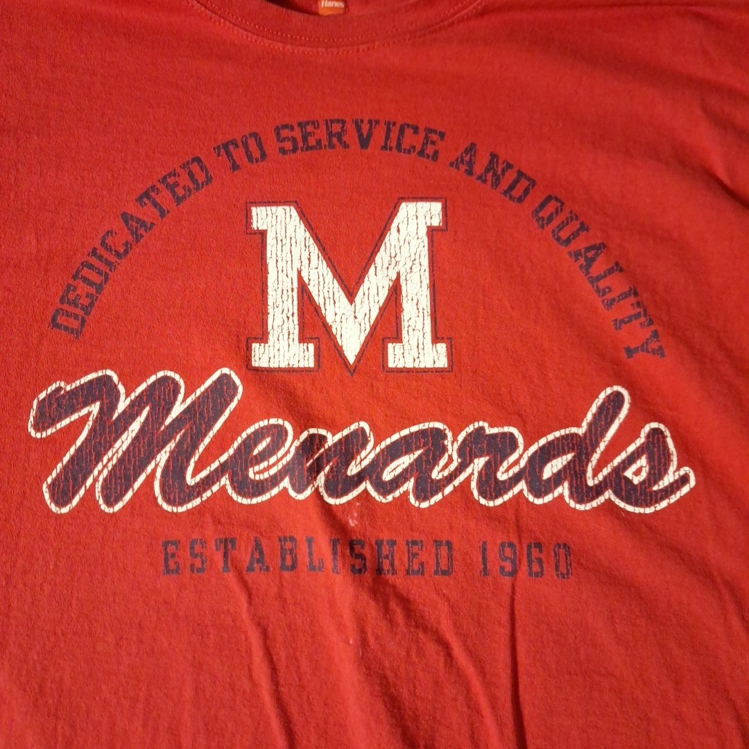 Menards Contractor Wisconsin Chain Construction T-Shirt Size XL Red Cotton