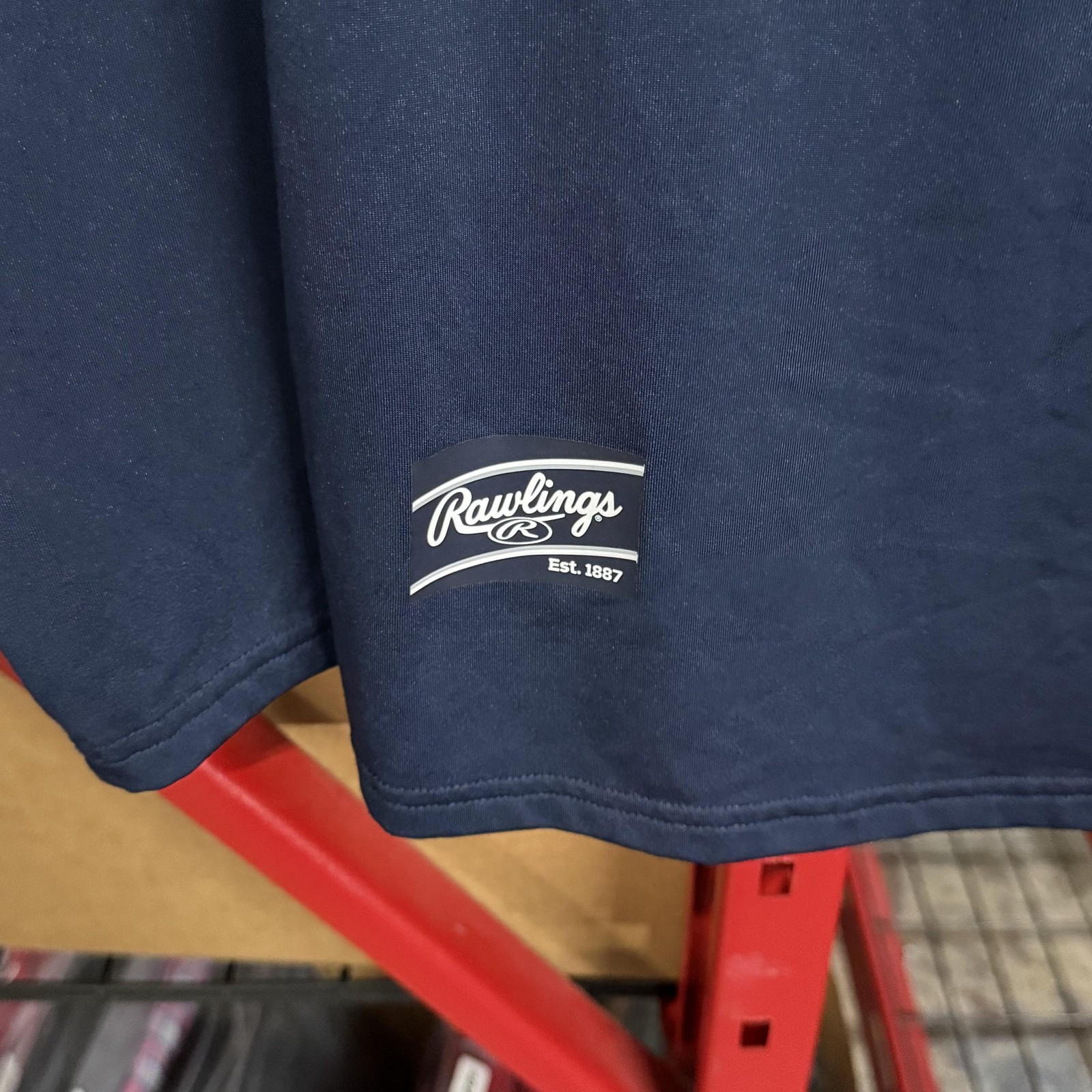 Rawlings 1/4 Zip Pullover Mens XL Blue Long Sleeve Baseball Performance Stretch