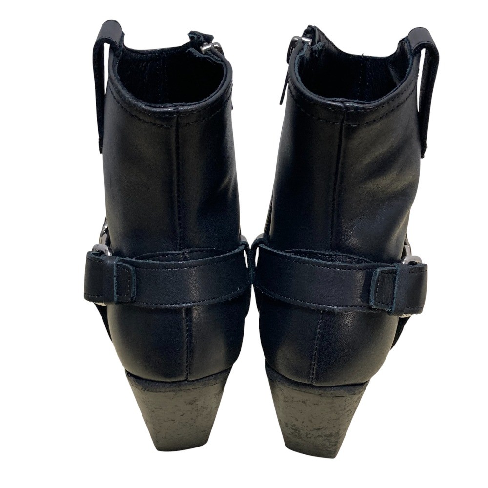 All Saints Leather Ring Boots, Size 37, Approx. 9.3 inches, Black Women USED