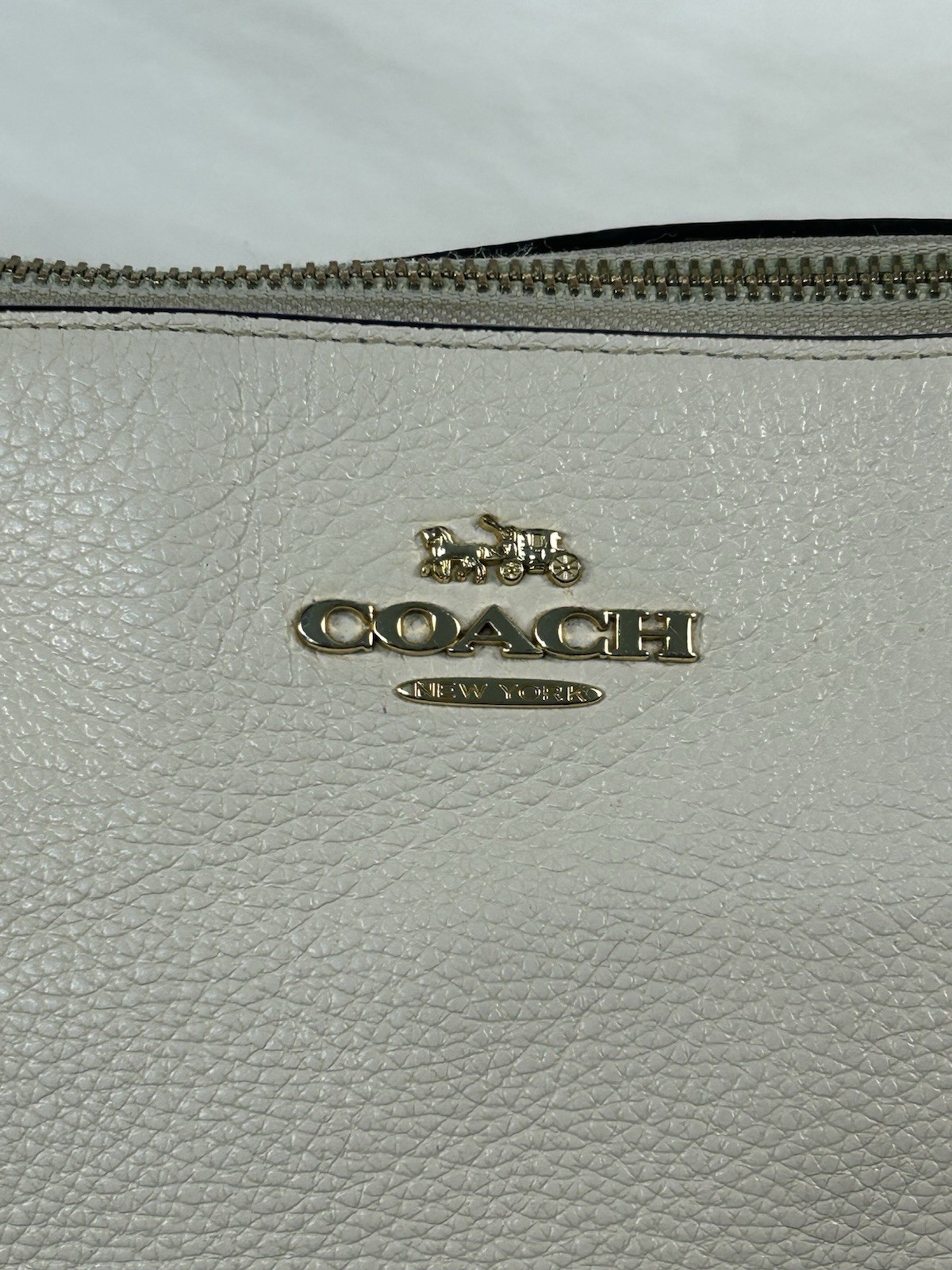 Coach F29007 Ava Chain Tote In Ivory Crossgrain Leather