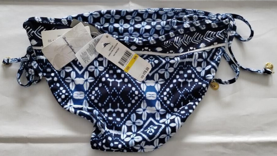 Tommy Bahama Mare Navy Cowrie Rev String Bikini Size M/M