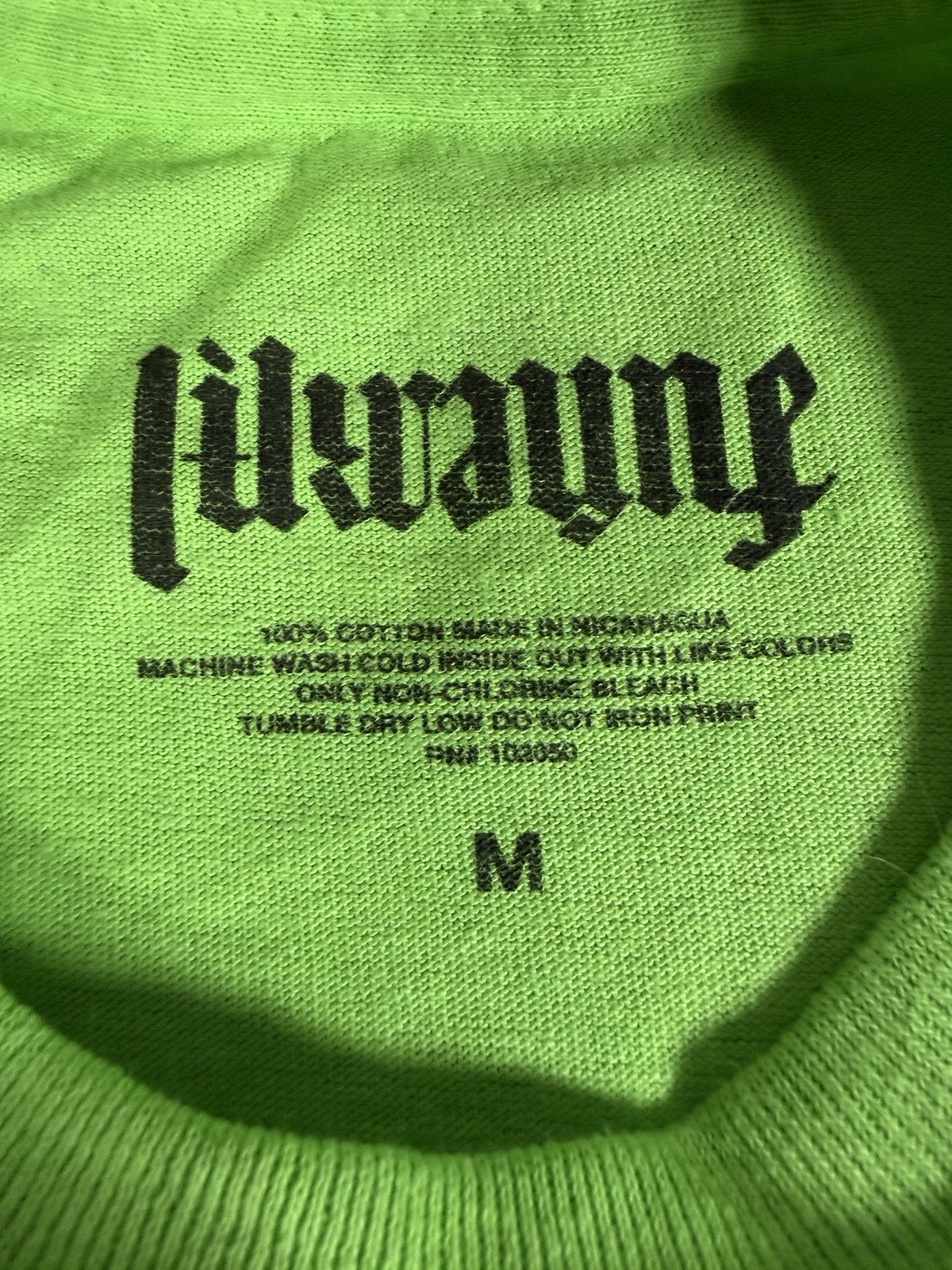 Lorien Stern X Lil Wayne Funeral Men’s Size Medium T-Shirt Tee Lime Green RARE