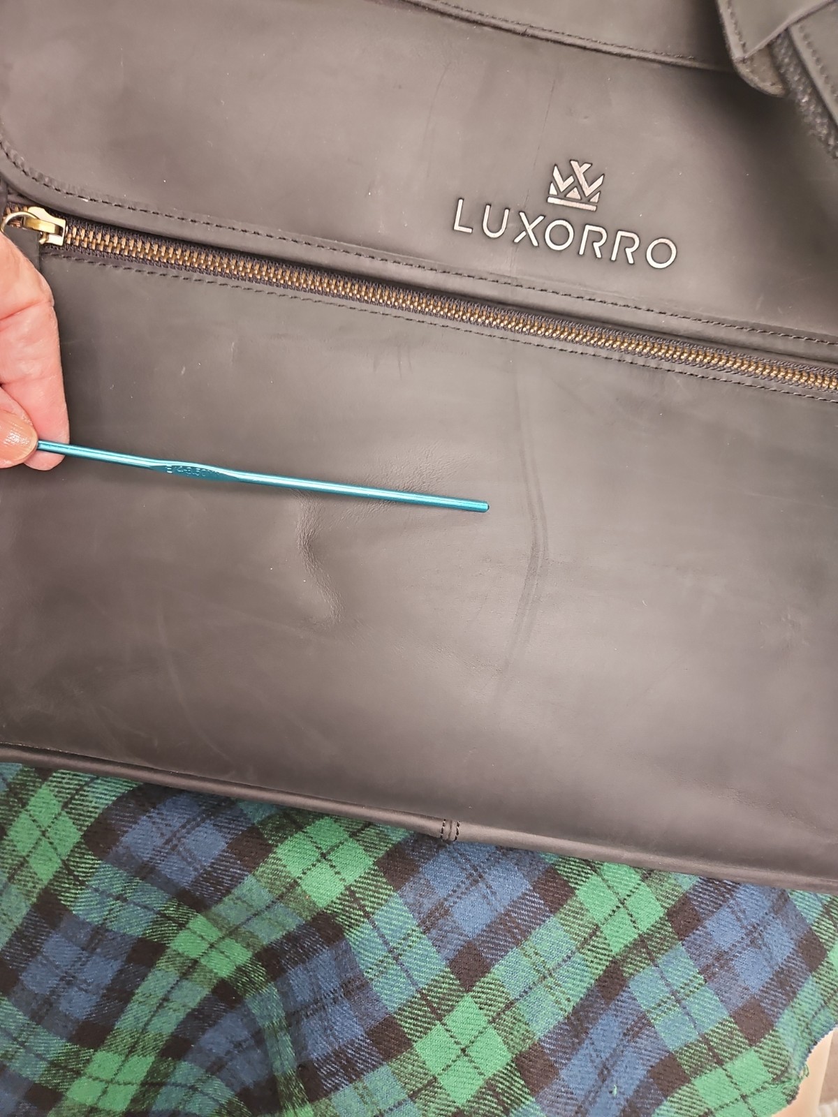Luxorro Large Briefcase Fullgrain Leather Solid Brass Hardwear 17″×13″×5″ Superb