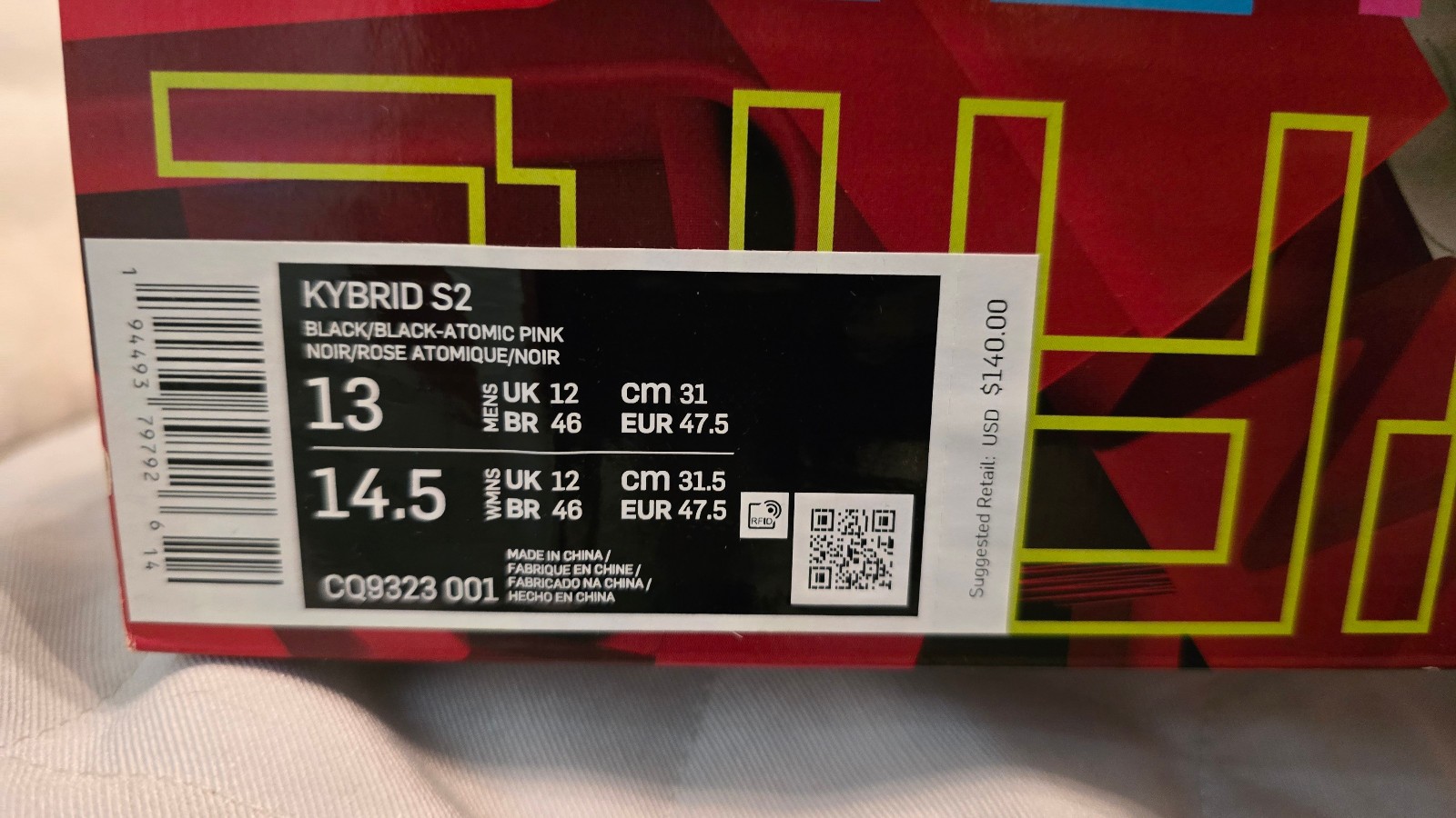 Nike Kybrid S2 What The Black/Atomic Pink – SIZE 13 – NEW IN BOX