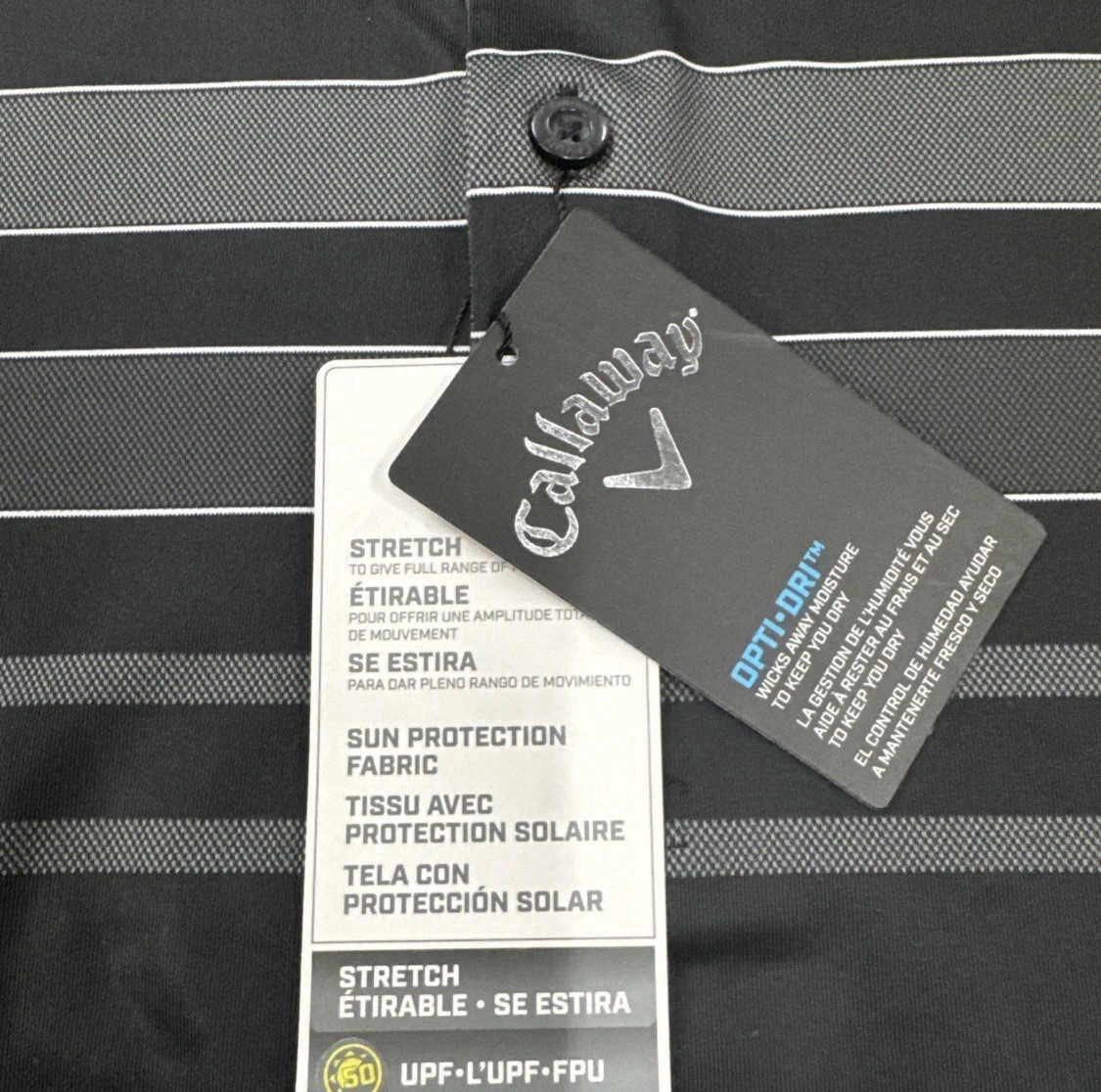 Mens Callaway Golf Polo Shirt Opti Dri Black Size S