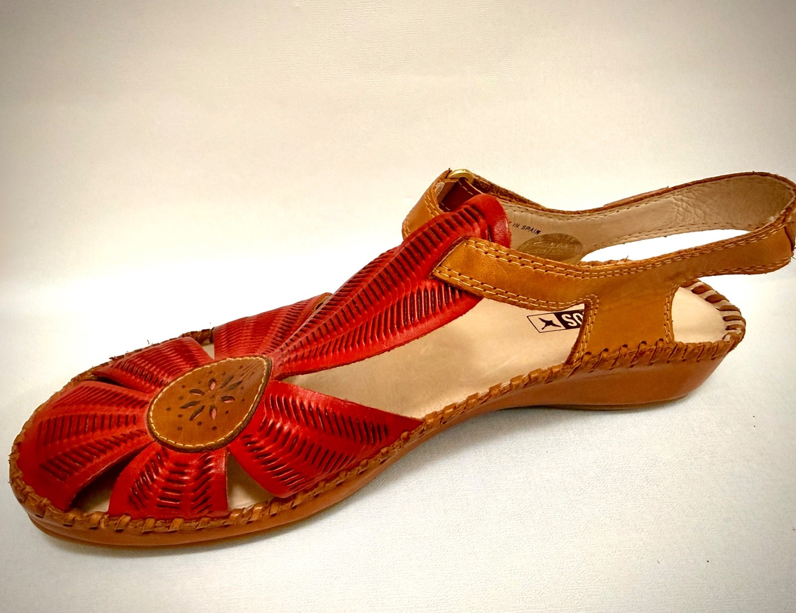 NWOB * Pikolinos Cadaqués Flat Closed Toe Buckle Heel Strap Sandals 39 / 8.5