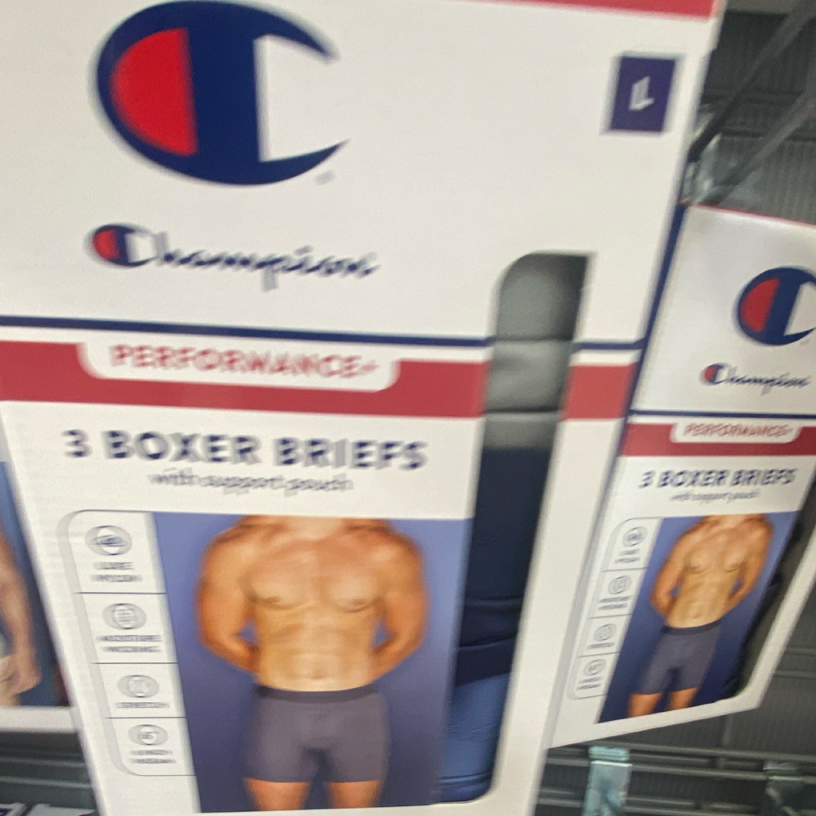 Champion Performance+ Men’s 3-Pack Boxer Briefs L Gray Moisture Wicking Stretch