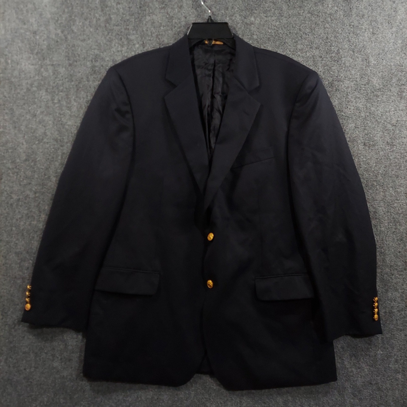 Brooks Brothers Blazer Mens 44R Navy Blue 100% Wool 346 Gold Crest Buttons