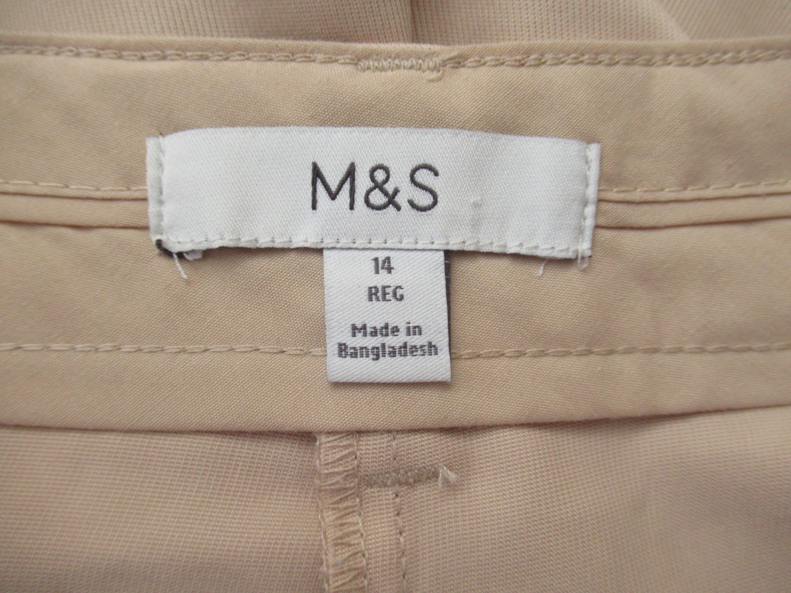 Marks & Spencer Hessian (Beige) Wide Leg Trousers Size 14