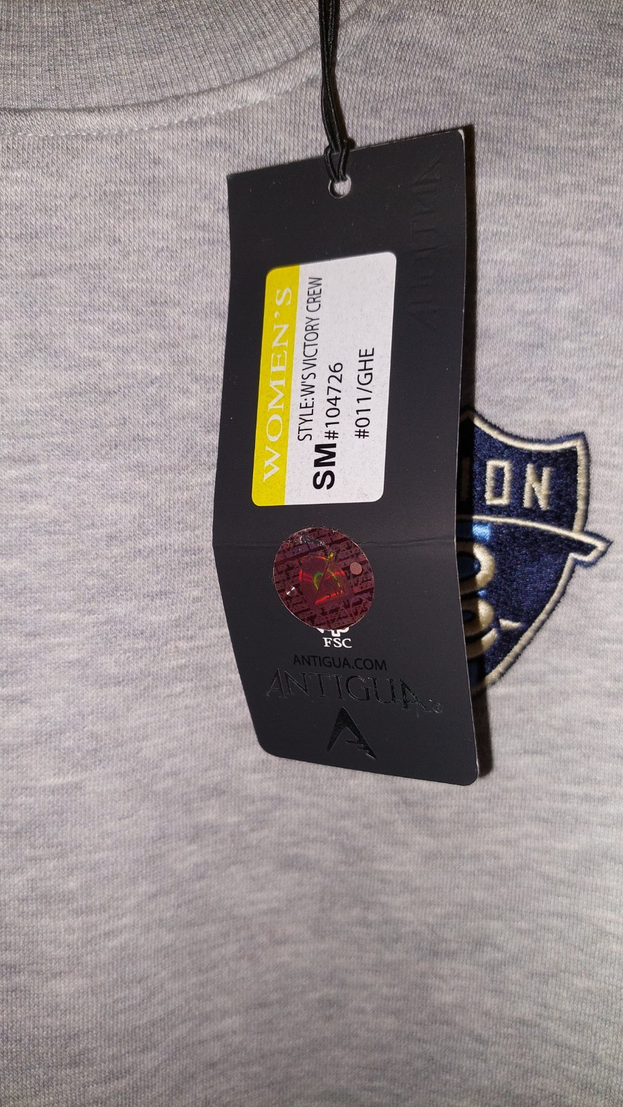 Antigua W’s Victory Crew Pullover – Gray – Size Small – NWT